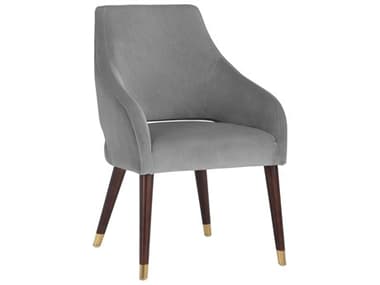 Sunpan Modern Home 5west Alisa Dark Grey / Brown Arm Dining Chair SPN104944