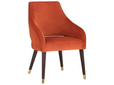 Sunpan Modern Home 5west Autumn Orange / Brown Arm Dining Chair SPN104945
