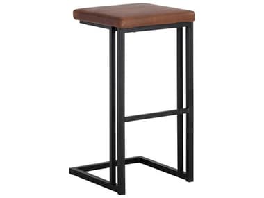 Sunpan Urban Unity 16" Boone Barstool Black Bravo Cognac SPN104954