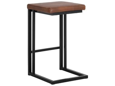 Sunpan Urban Unity 16" Boone Counter Stool Black Bravo Cognac SPN104957