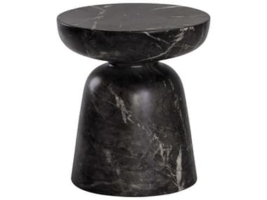 Sunpan Modern Home Mixt Black 18'' Wide Round Pedestal Table SPN105011
