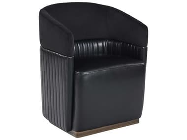 Sunpan Irongate Genval 21" Black Leather Accent Chair SPN105246