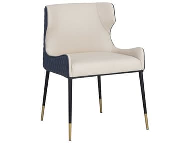 Sunpan Ikon Gianni Blue Arm Dining Chair SPN105288
