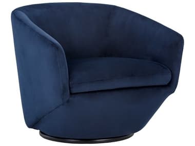 Sunpan 5west Treviso Swivel 30" Blue Fabric Accent Chair SPN105356
