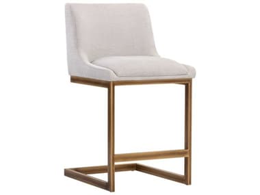 Sunpan Irongate Holly Fabric Upholstered Zenith Soft Grey Rustic Bronze Counter Stool SPN105384