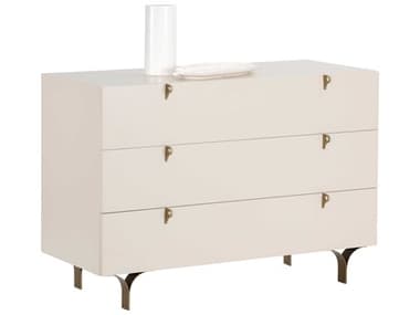 Sunpan Modern Home Zenn Cream / Antique Brass Three-Drawer Single Dresser SPN105396