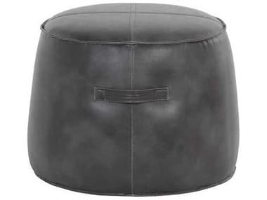 Sunpan Mitchell 21" Overcast Grey Faux Leather Upholstered Ottoman SPN105429