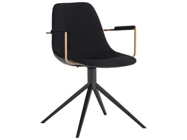 Sunpan Modern Home Junction Black Arm Swivel Dining Chair SPN105614
