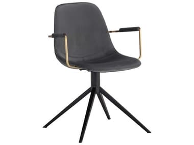 Sunpan Modern Home Junction Grey / Black Arm Swivel Dining Chair SPN106022