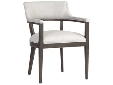Sunpan Westport Brylea Leather Oak Wood Gray Upholstered Arm Dining Chair SPN106096