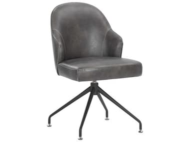 Sunpan Modern Home 5west Overcast Grey / Black Side Swivel Dining Chair SPN106102