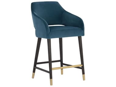 Sunpan Modern Home 5west Timeless Teal / Espresso Arm Counter Height Stool SPN106104