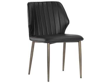 Sunpan Ikon Black Faux Leather Side Dining Chair SPN106316