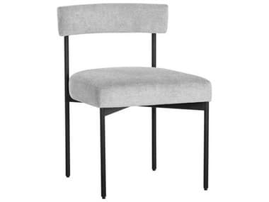 Sunpan Seneca Polo Club Stone Fabric Upholstered Side Dining Chair SPN106513