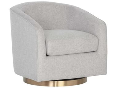 Sunpan Hazel Swivel 30" Gray Fabric Accent Chair SPN106561
