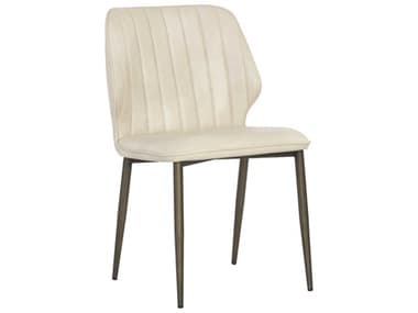 Sunpan Ikon White Faux Leather Side Dining Chair SPN106695