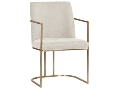 Sunpan Rayla Beige Upholstered Arm Dining Chair SPN106727