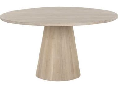 Sunpan Althea 54" Round Wood Light Oak Dining Table SPN106760