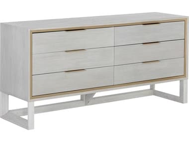 Sunpan Cordoba 63" Wide 6-Drawers Gray Oak Wood Double Dresser SPN107109