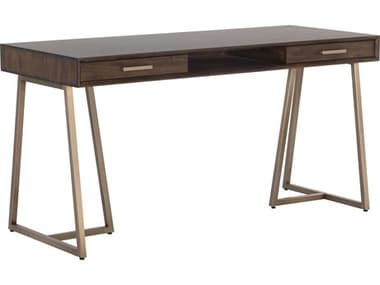 Sunpan Modern Home Smoked Brown / Antique Bronze Secretary Desk SPN107123