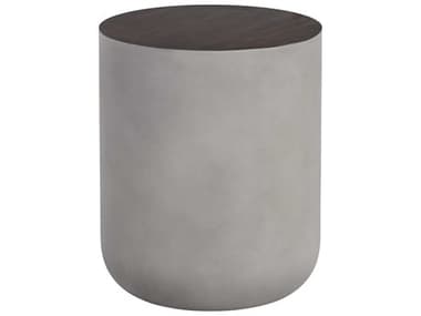 Sunpan Modern Home Solterra Dark Brown / Grey 16'' Wide Round Drum Table SPN107197