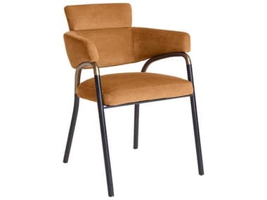 Sunpan Sharqui Orange Fabric Upholstered Arm Dining Chair SPN107311