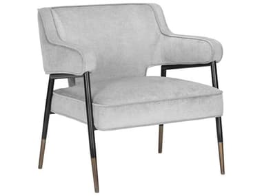 Sunpan Modern Home Irongate Grey / Black Antique Brass Accent Chair SPN107315