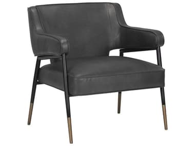 Sunpan Modern Home Irongate Bravo Portabella / Black / Antique Brass Accent Chair SPN107316