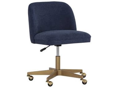 Sunpan Kenna Blue Upholstered Adjustable Computer Chair SPN107653