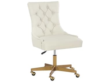 Sunpan Modern Home Dillon Cream / Matte Gold Executive Chair SPN107657