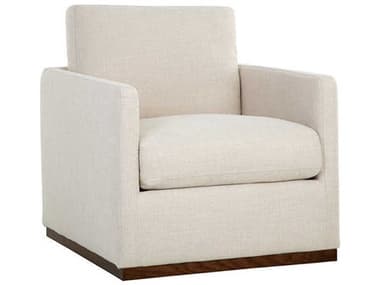 Sunpan Portman Swivel White Fabric Accent Chair SPN107767