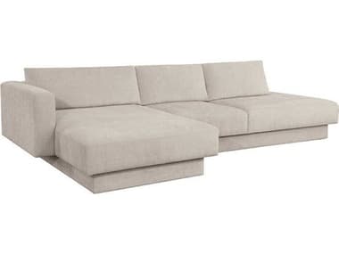 Sunpan Tecoma 129" Wide Fabric Upholstered Sectional Sofa with LAF Chaise SPN107799
