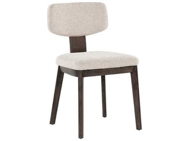 Sunpan Rickett Oak Wood Beige Fabric Upholstered Side Dining Chair SPN107881