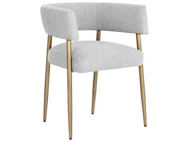 Sunpan Maestro Gray Fabric Upholstered Arm Dining Chair SPN107905
