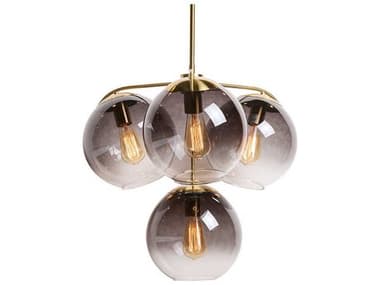 Sunpan Kamara 24" 4-Light Brass Globe Pendant SPN107924