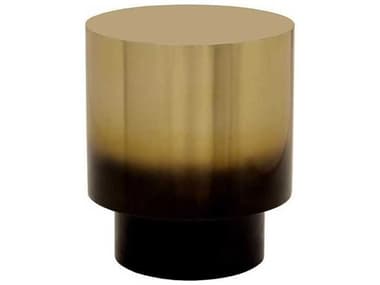 Sunpan Modern Home Antique Brass / Black 18'' Wide Round Drum Table SPN107968