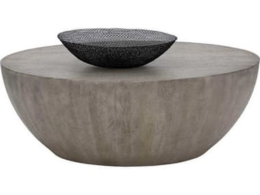 Sunpan Kinsley 48" Round Wood Grey Coffee Table SPN108053