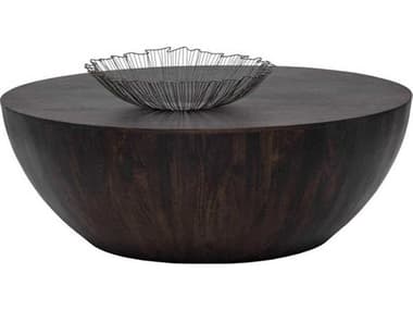 Sunpan Kinsley 48" Round Wood Dark Brown Coffee Table SPN108054