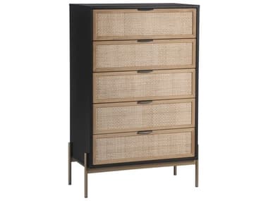 Sunpan Modern Home Artezia Black / Gold 5 Drawers Chest of SPN108074