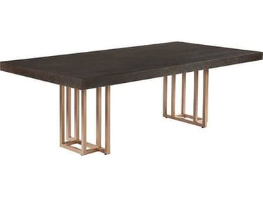 Sunpan Baldessara 94" Rectangular Wood Grey Rustic Bronze Dining Table SPN108134