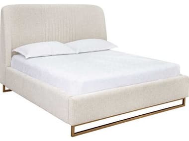 Sunpan Nevin Dove Cream Beige Upholstered King Platform Bed SPN108149