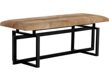 Sunpan Pilar Brown Leather Accent Bench SPN108187