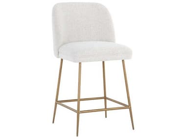 Sunpan Kelty Gold Copenhagen White Upholstered Counter Stool SPN108423