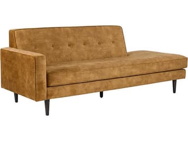 Sunpan Palmyra 85" Nono Tapenade Gold Brown Fabric Upholstered LAF Sofa SPN108432