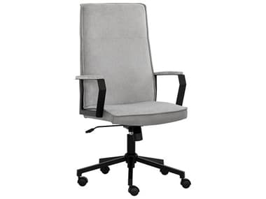 Sunpan Swanson Gray Upholstered Adjustable Swivel Computer Office Chair SPN108448