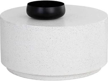 Sunpan Rubin 31" Round Concrete Terrazzo Coffee Table SPN108456
