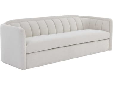 Sunpan Birrit 92" Alaska Greige White Fabric Upholstered Sofa SPN108460