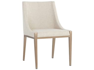Sunpan Dionne Beige Fabric Upholstered Side Dining Chair SPN108509
