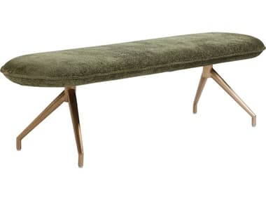 Sunpan Elowen 59" Bergen Olive Green Fabric Upholstered Accent Bench SPN108526