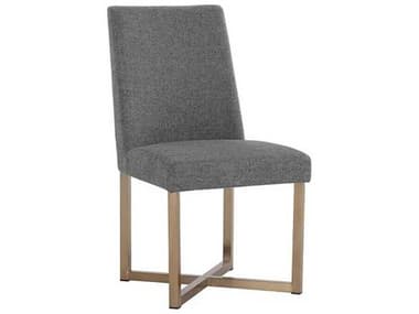 Sunpan Ikon Howard Gray Fabric Upholstered Side Dining Chair SPN108534